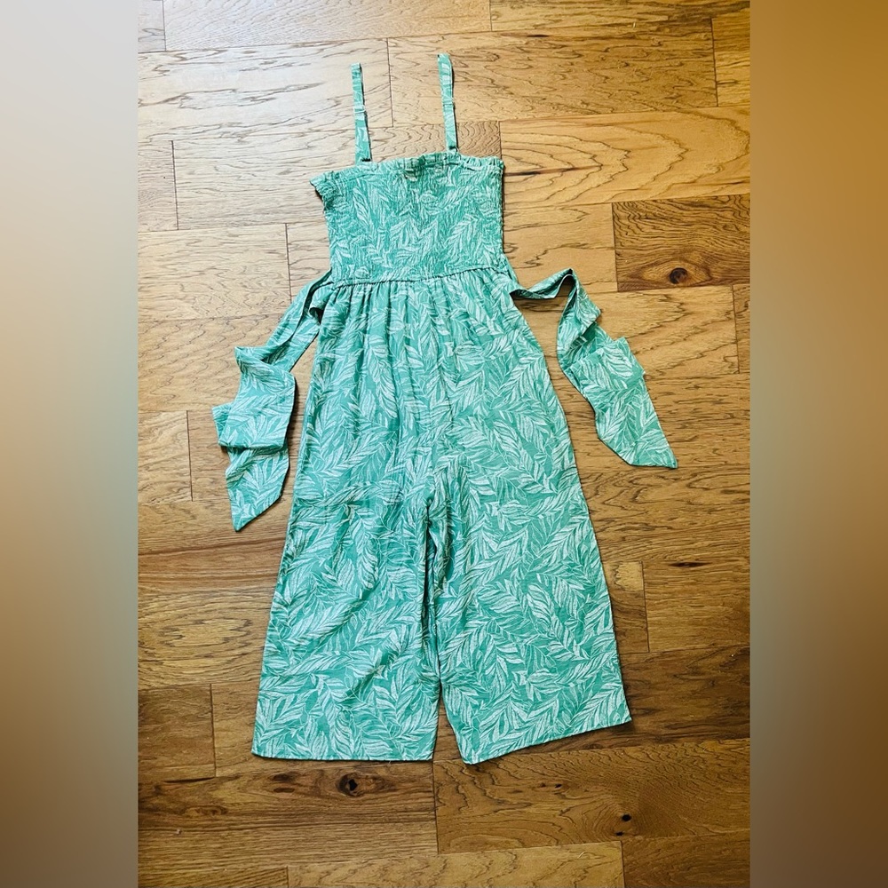 Green and White Boho Romper Size Small